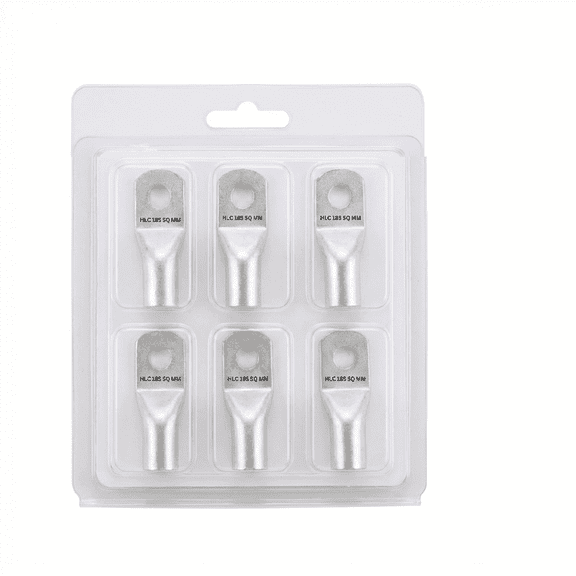 HLC Aluminum Lug | 185 mm Wire Connector | Stud Hole | Heavy Duty Electrical Cable Lug | Crimp Type pack of 6
