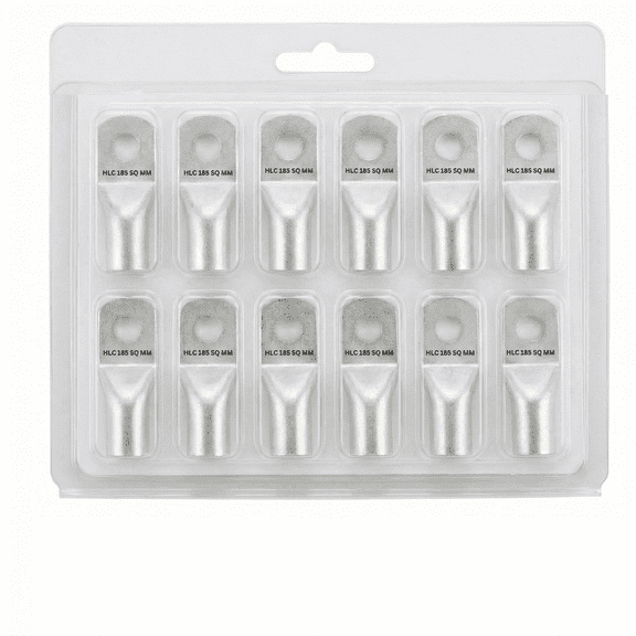 HLC Aluminum Lug | 185 mm Wire Connector | Stud Hole | Heavy Duty Electrical Cable Lug | Crimp Type pack of 6