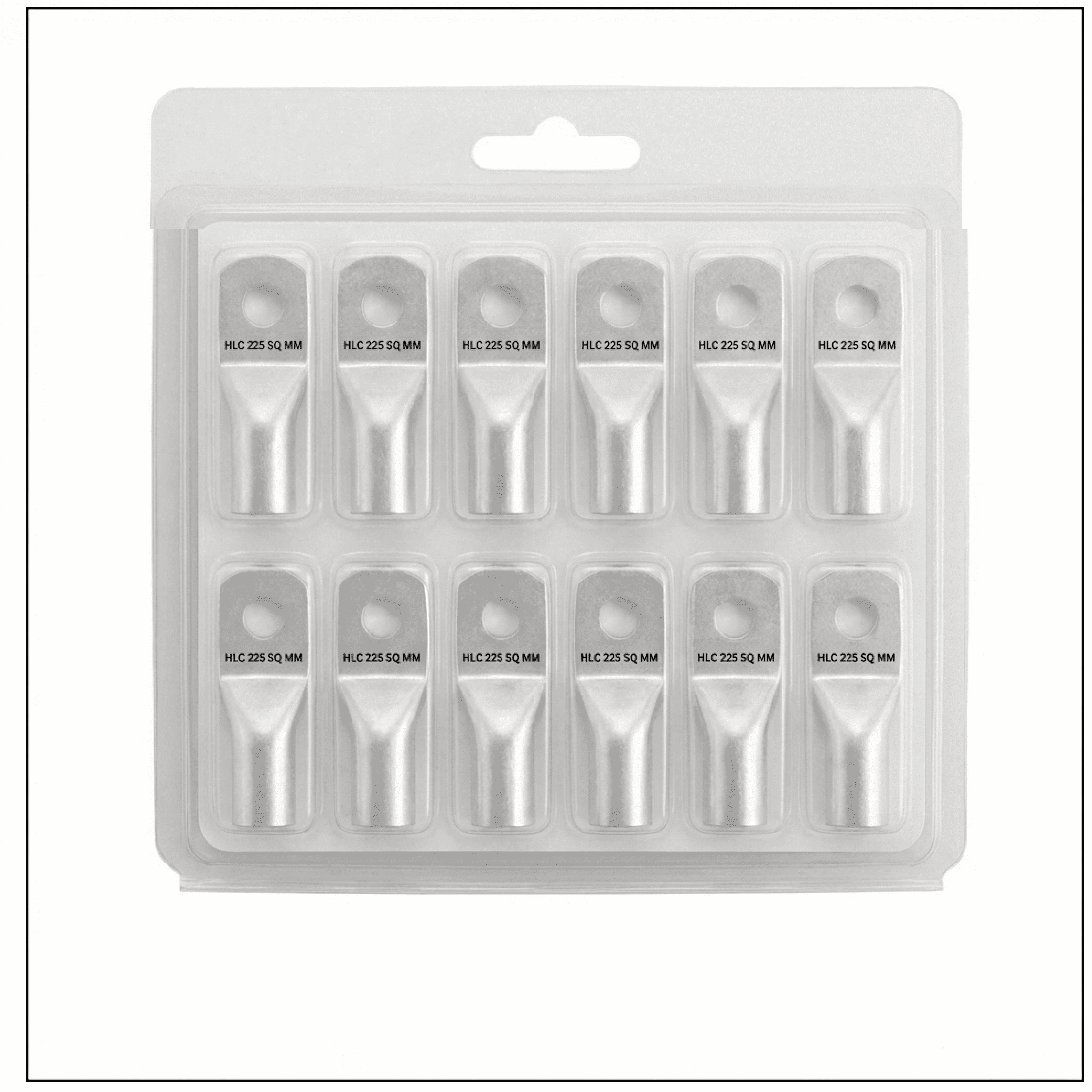 HLC Aluminum Lug | 225 mm² Wire Connector | Stud Hole | Heavy Duty Electrical Cable Lug | Crimp Type pack of 6