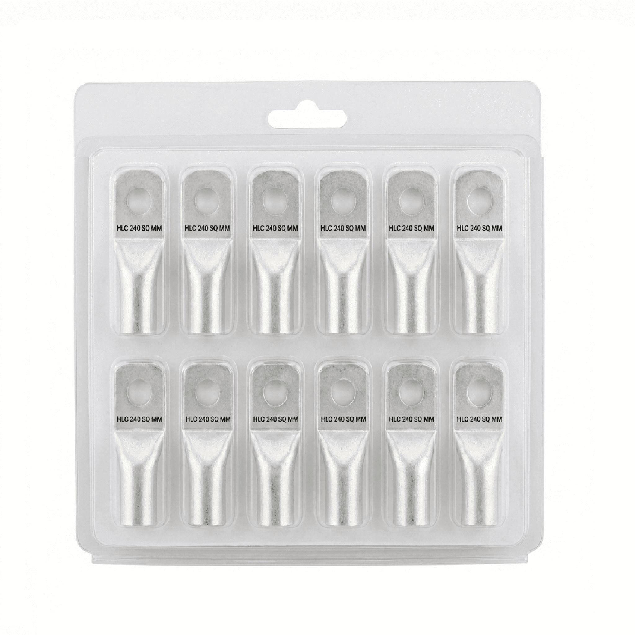 HLC Aluminum Lug | 240 mm² Wire Connector | Stud Hole | Heavy Duty Electrical Cable Lug | Crimp Type pack of 6
