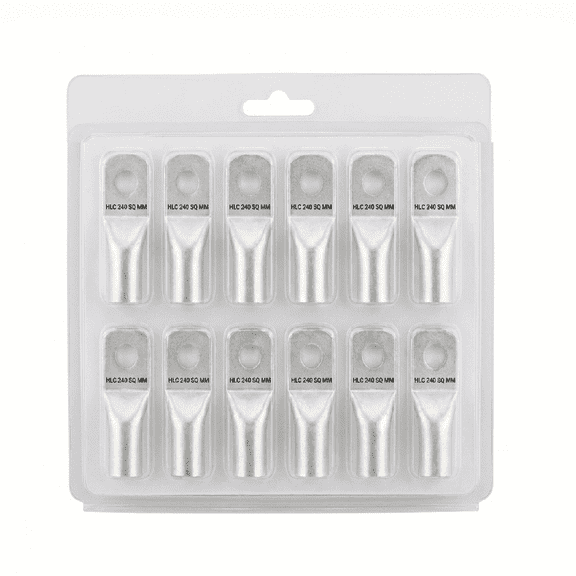HLC Aluminum Lug | 240 mm Wire Connector | Stud Hole | Heavy Duty Electrical Cable Lug | Crimp Type pack of 6