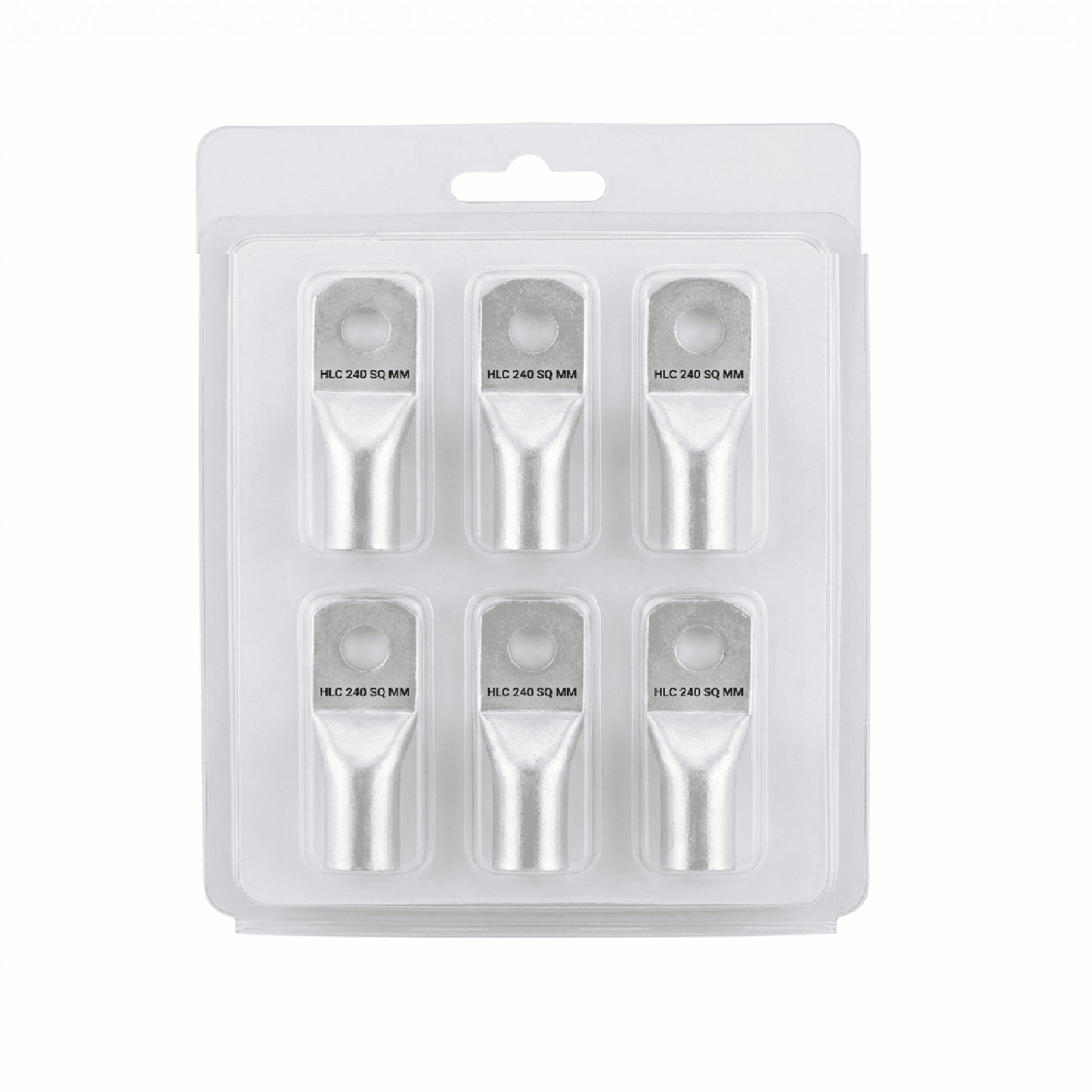 HLC Aluminum Lug | 240 mm² Wire Connector | Stud Hole | Heavy Duty Electrical Cable Lug | Crimp Type pack of 6