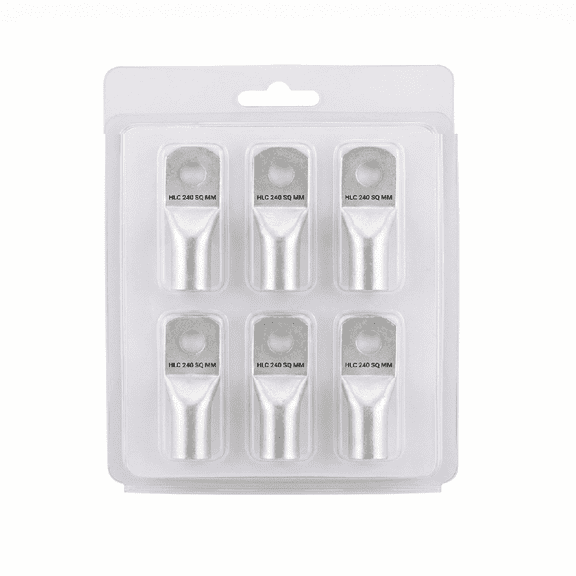 HLC Aluminum Lug | 240 mm Wire Connector | Stud Hole | Heavy Duty Electrical Cable Lug | Crimp Type pack of 6