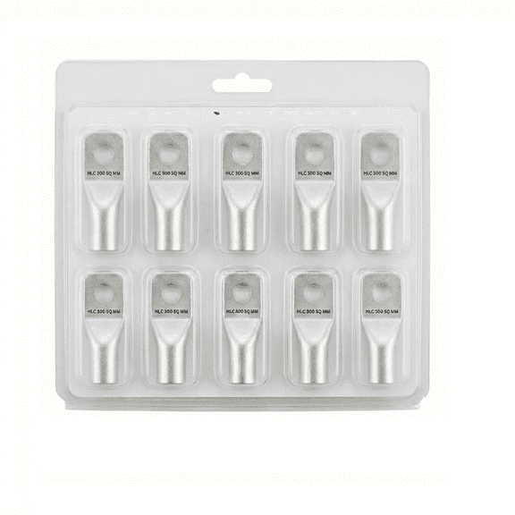 HLC Aluminum Lug | 300 mm Wire Connector | Stud Hole | Heavy Duty Electrical Cable Lug | Crimp Type pack of 6