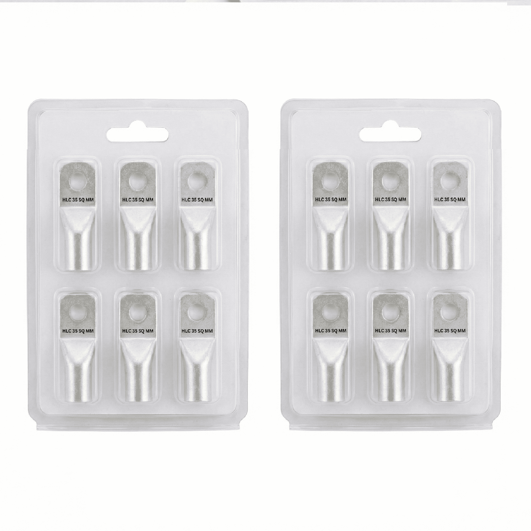 HLC Aluminum Lug | 35 mm² Wire Connector | Stud Hole | Heavy Duty Electrical Cable Lug | Crimp Type pack of 6
