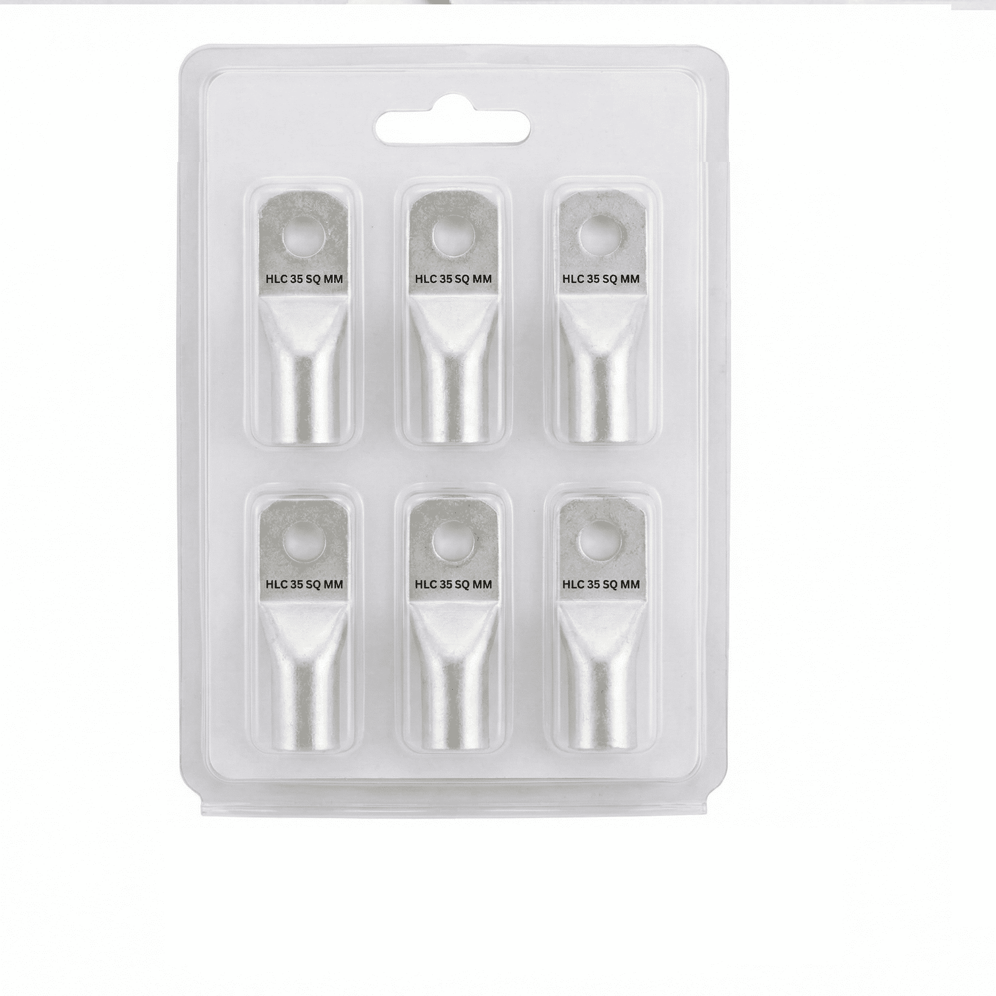 HLC Aluminum Lug | 35 mm² Wire Connector | Stud Hole | Heavy Duty Electrical Cable Lug | Crimp Type pack of 6