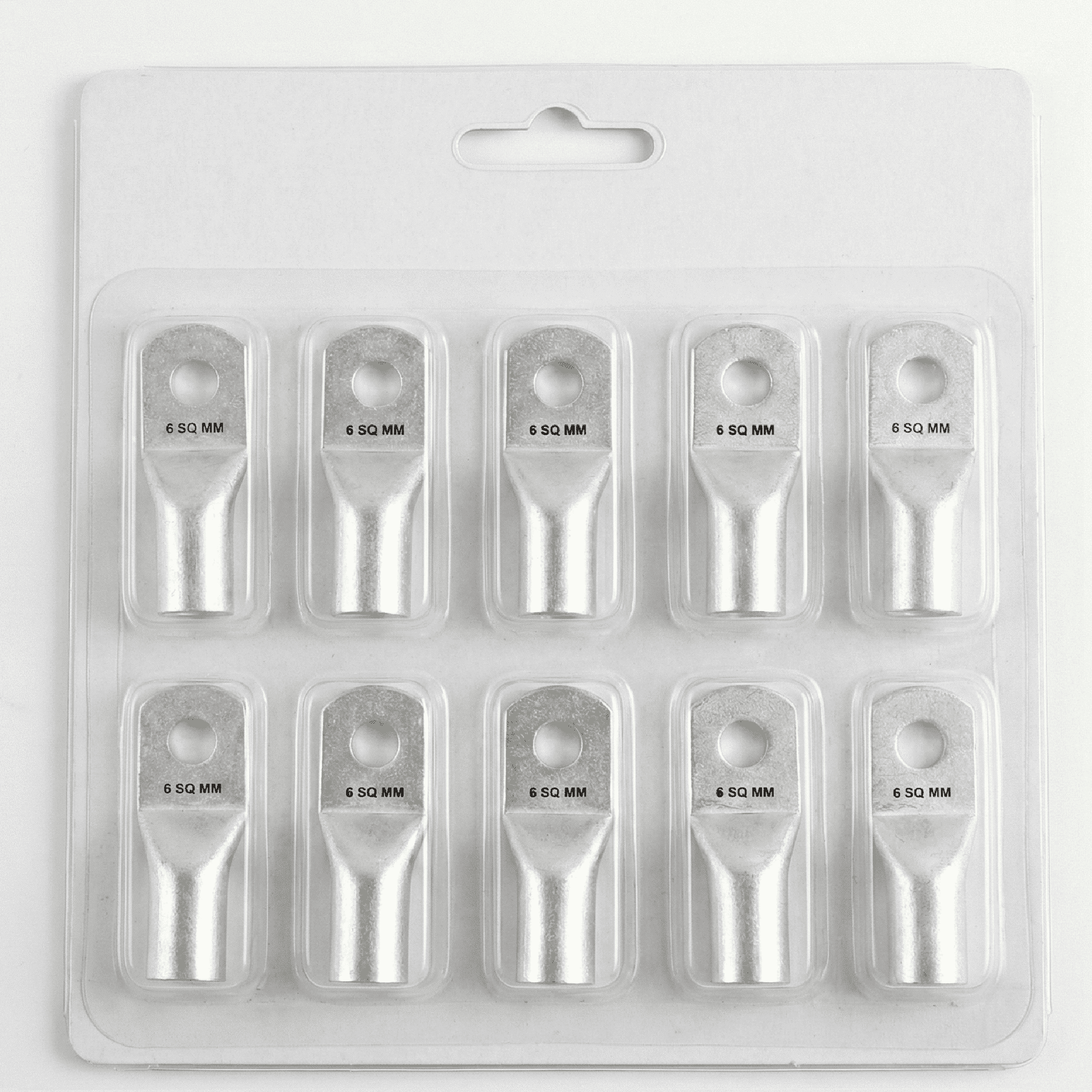 HLC Aluminum Lug | 6 mm² Wire Connector | Stud Hole | Heavy Duty Electrical Cable Lug | Crimp Type pack of 12