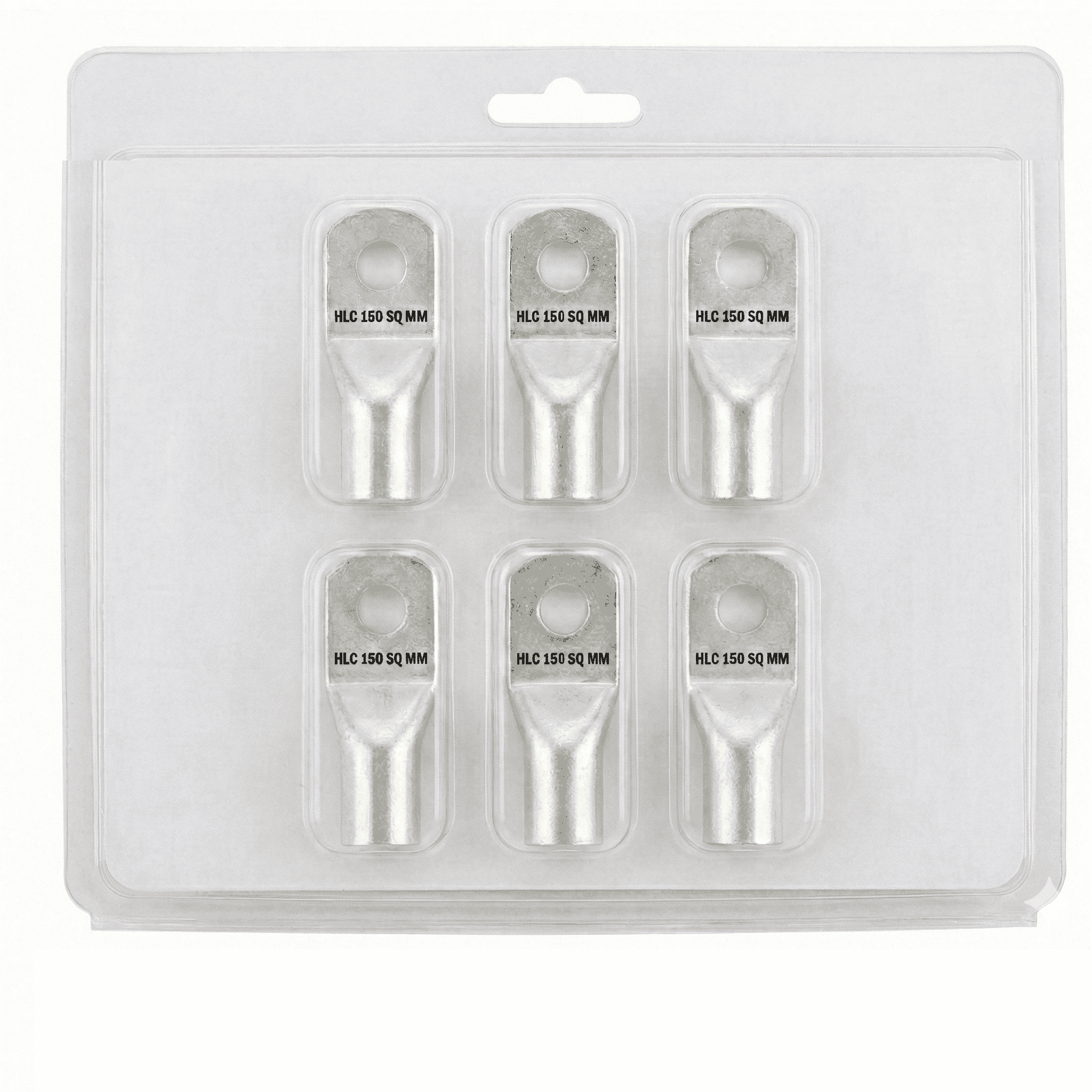HLC Aluminum Lug | 70 mm² Wire Connector | Stud Hole | Heavy Duty Electrical Cable Lug | Crimp Type pack of 6