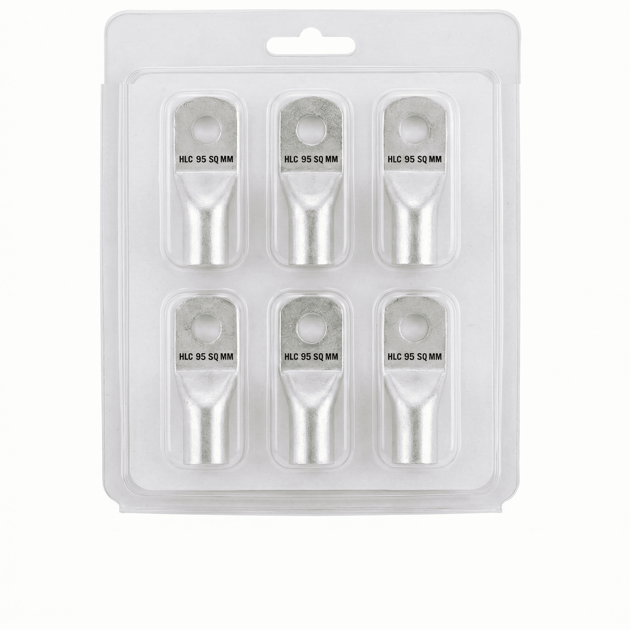 HLC Aluminum Lug | 95 mm² Wire Connector | Stud Hole | Heavy Duty Electrical Cable Lug | Crimp Type pack of 6
