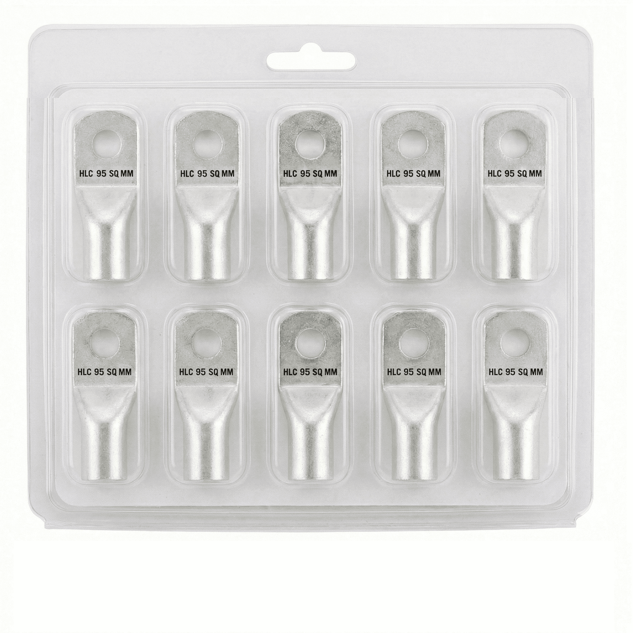 HLC Aluminum Lug | 95 mm² Wire Connector | Stud Hole | Heavy Duty Electrical Cable Lug | Crimp Type pack of 6