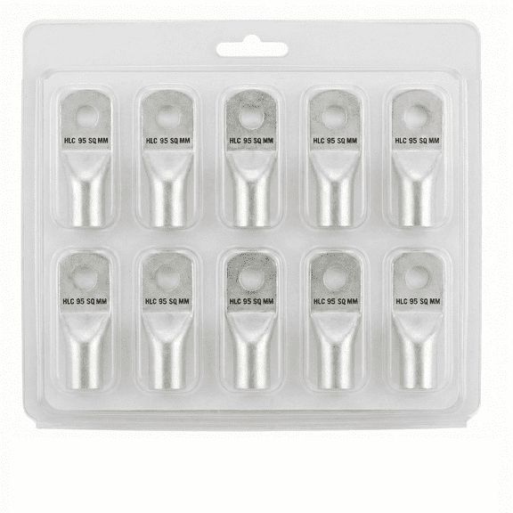 HLC Aluminum Lug | 95 mm Wire Connector | Stud Hole | Heavy Duty Electrical Cable Lug | Crimp Type pack of 6