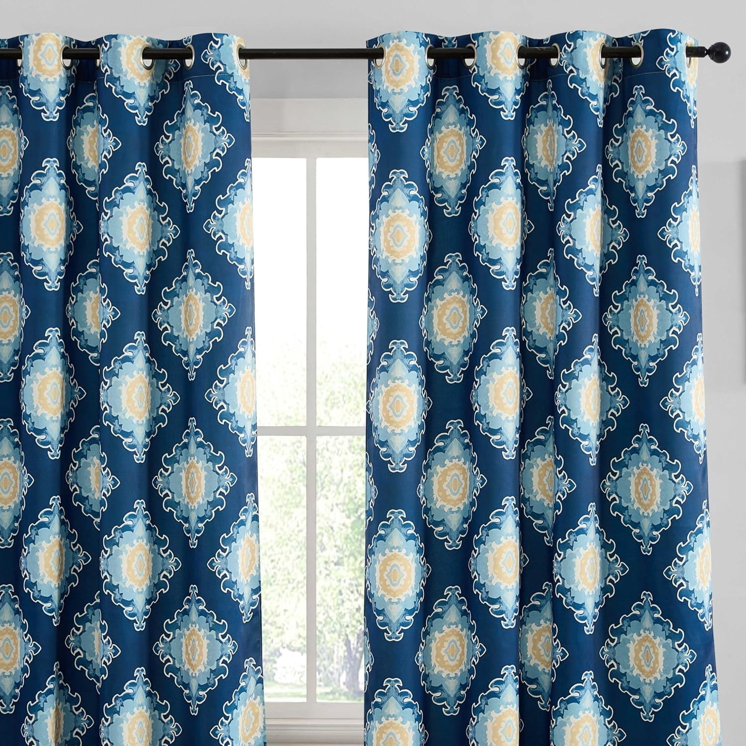 Blue And Beige Curtains