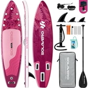 SOLAVERO 10'6" Inflatable Stand Up Paddle Board, Ultra-Light SUP Board with Accessories, Anti-Slip EVA Deck for Adults
