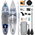 thumbnail image 1 of SOLAVERO 12'5"×33" Extra Large Inflatable Stand Up Paddle Board with Seat & Electric Pump, 600lb Capacity Ultra-Stable SUP Board for Adults & Youth, 1 of 9