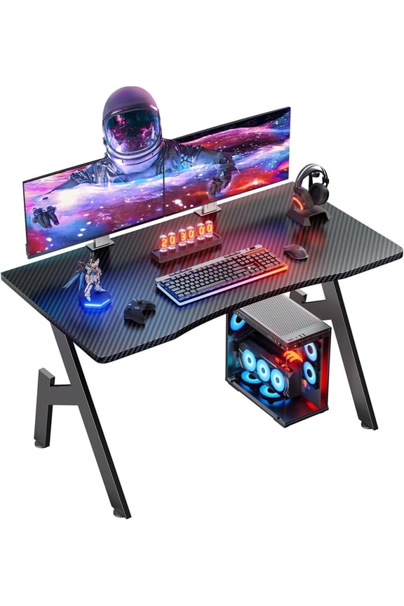 32 inch Gaming Desk, Ergonomic Gamer Table, Gamer Workstations for Adult and Teen, Black