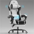 thumbnail image 1 of HLDIRECT Gaming Chair, Gamer Chair with Lumbar Massage, Ergonomic Video Game Chair with Pocket Spring Cushion, Computer Chair for Adults, Black & White, 1 of 8