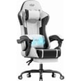 thumbnail image 1 of HLDIRECT Gaming Chair with Pocket Spring Cushion, Gamer Chair with Lumbar Massage, Gaming Computer Chair with Footrest for Adults, Black & White, 1 of 8