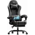 thumbnail image 1 of HLDIRECT Gaming Chair with Pocket Spring Cushion, Gamer Chair with Lumbar Massage, Gaming Computer Chair with Footrest for Adults, Black & Gray, 1 of 8