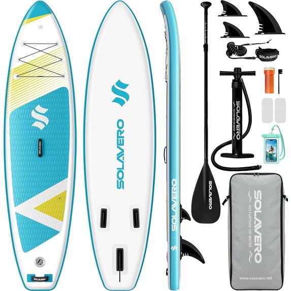 SOLAVERO Inflatable Stand Up Paddle Board for 2 Person, Ultra-Light SUP Board with Accessories for Adults & Youth of All Skill Levels