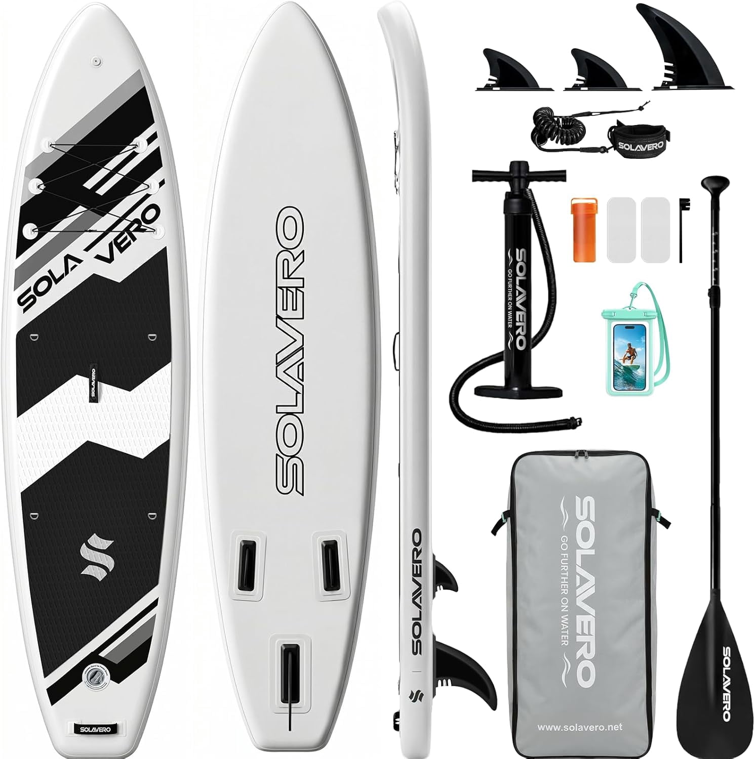 SOLAVERO Inflatable Stand Up Paddle Board for 2 Person, Ultra-Light SUP Board with Accessories for Adults & Youth of All Skill Levels