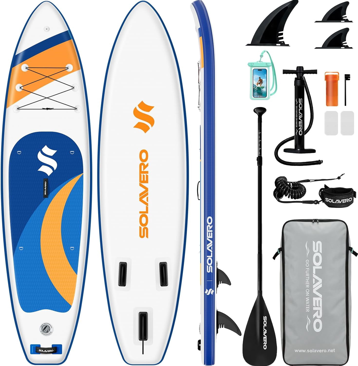 SOLAVERO Inflatable Stand Up Paddle Board for 2 Person, Ultra-Light SUP Board with Accessories for Adults & Youth of All Skill Levels