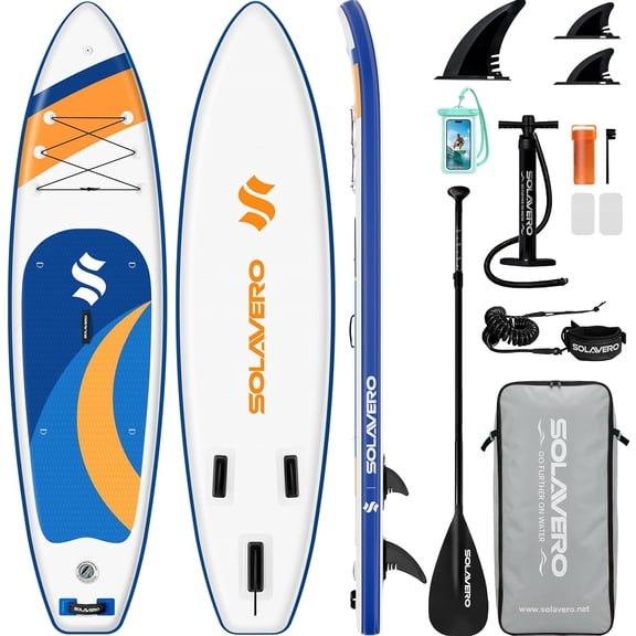 SOLAVERO Inflatable Stand Up Paddle Board for 2 Person, Ultra-Light SUP Board with Accessories for Adults & Youth of All Skill Levels