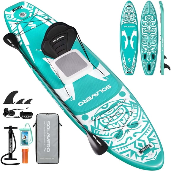 HLDIRECT 11'6" x 35" Inflatable Stand Up Paddle Board with Seat, Extra Long & Wide SUP Board, Non-Slip Stable Deck for Adults & Youth
