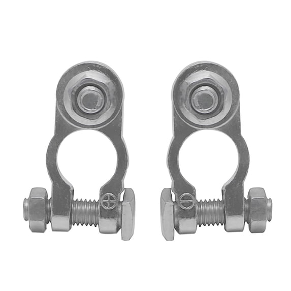 HLGDYJ 2Pcs Positive & Negative Cargo Type Zinc Coat Battery Terminals Clamp Connectors