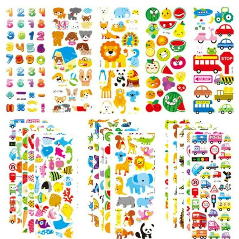 HLGDYJ 3D Stickers for Kids & Toddlers 500+ Puffy Stickers Variety