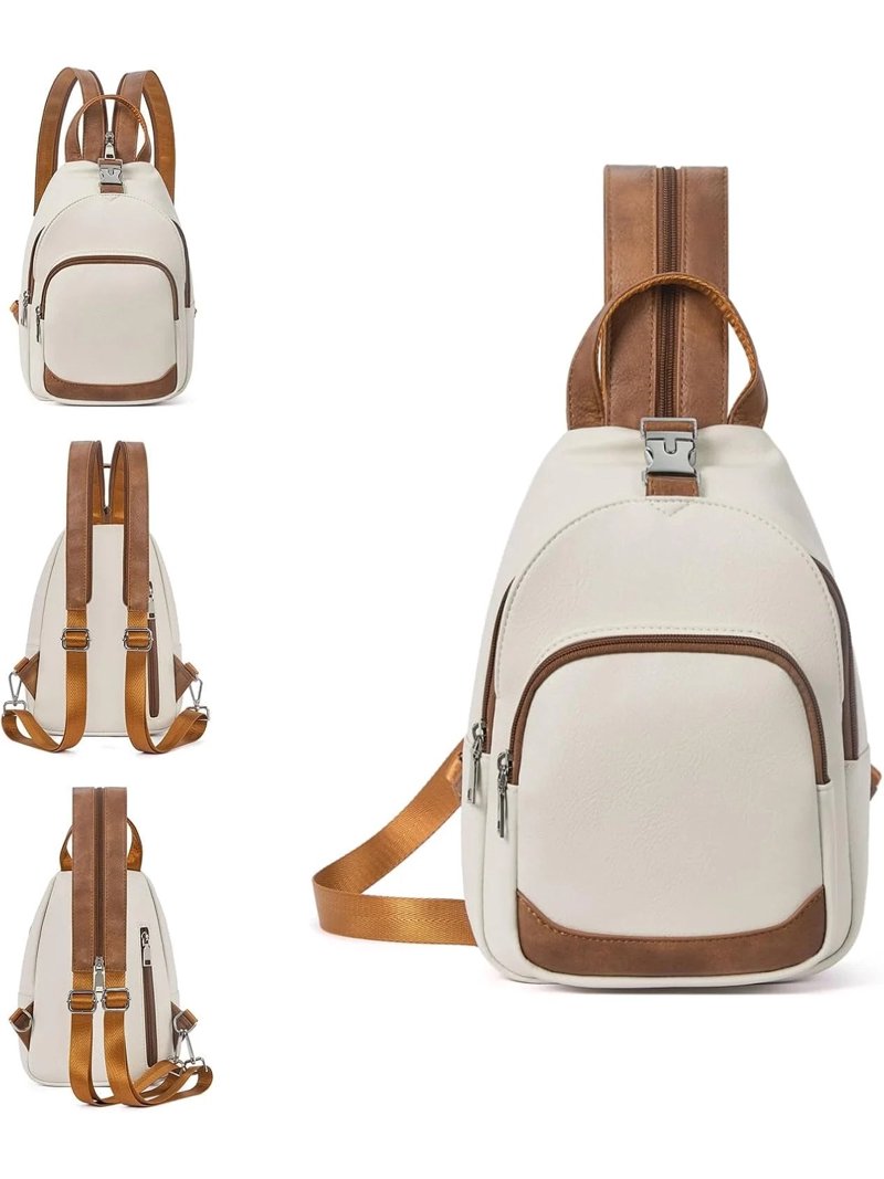 Sling Bag for Women Leather Women\'s Backpack Small Convertible Backpack Womens Leather Backpack, Leather Sling Bag, Suede Backpack  main image 3