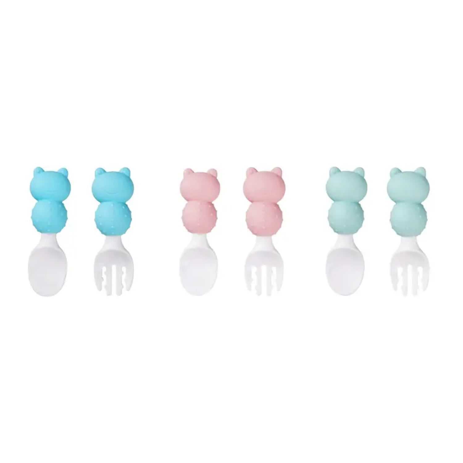 HLJHKJWM BPAFree Baby Led Weaning Stage 1 Fork and Spoon Set Easy