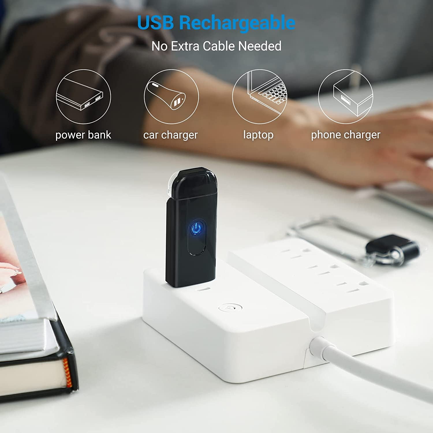 HLJHKJWM Pink DEWENWILS Amber USB Rechargeable Book Reading Light with