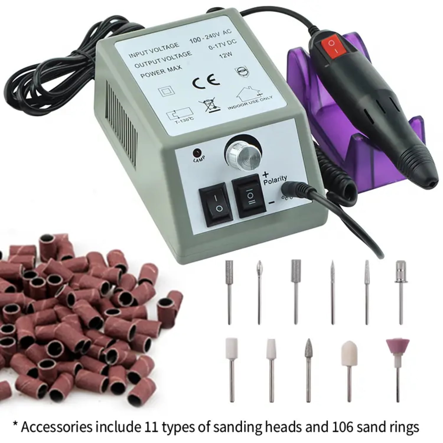 HLJHKJWM Portable Electric Nail Drill Polisher Manicure Pedicure