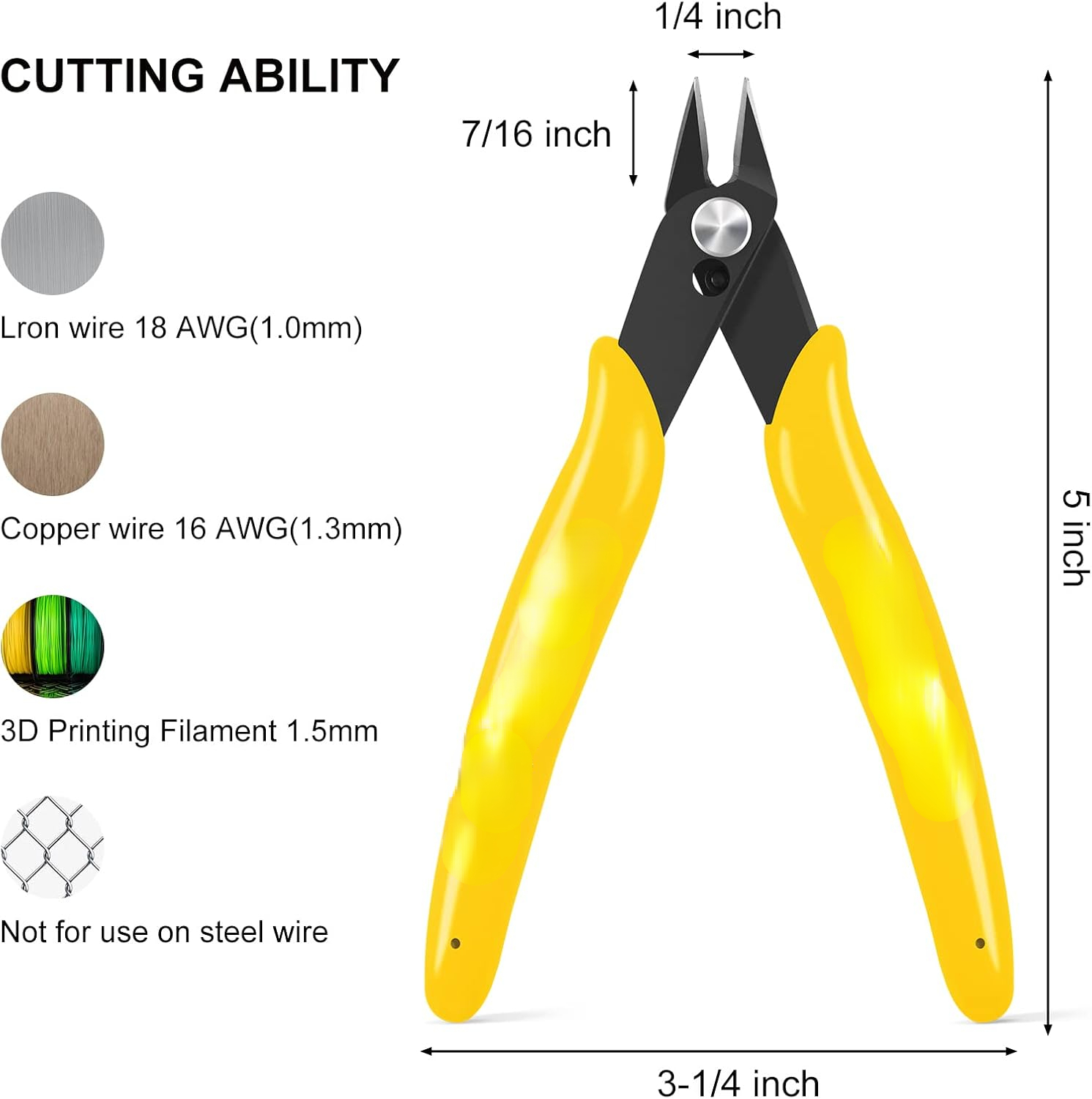 Diagonal Cutters HongWay 5pc Micro Flush Cutters - 5 Inch Diagonal Wire ...