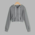 thumbnail image 1 of HLKJKLS Hoodies For Women Fashionable Casual Solid Color Pocket Short Long Sleeved Sweatshirt Gray S-3Xl, 1 of 4