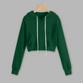 thumbnail image 1 of HLKJKLS Hoodies For Women Fashionable Casual Solid Color Pocket Short Long Sleeved Sweatshirt Green S-3Xl, 1 of 4