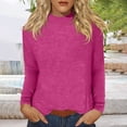 thumbnail image 1 of HLKJKLS Long Sleeve Shirts For Women Casual Round Neck Long Sleeve Fall Fashion Tops Blouses Loose Fit Polyester Spandex Pink S-3Xl, 1 of 7