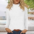thumbnail image 1 of HLKJKLS Long Sleeve Shirts For Women Casual Round Neck Long Sleeve Fall Fashion Tops Blouses Loose Fit Polyester Spandex White S-3Xl, 1 of 7