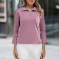 thumbnail image 1 of HLKJKLS Long Sleeve Shirts For Women Solid Color Long Sleeve Collar Slimming Base Shirt Cotton Spring Winter Casual Pink M-4Xl, 1 of 9