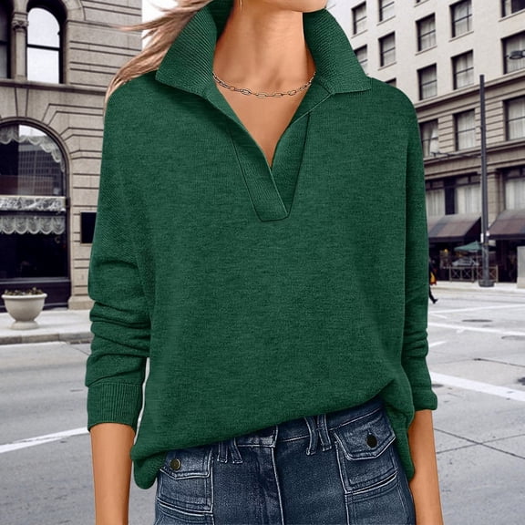 HLKJKLS Long Sleeve Shirts For Women Wool Blend Fall Sweatshirt Casual Comfortable Long Sleeve Polyester Spandex Green S-5Xl