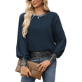 thumbnail image 1 of HLKJKLS Oversized Sweatshirt For Women Sequin Formal Long Sleeve Chiffon Shirt Blouses Top Blue S-Xxl, 1 of 4