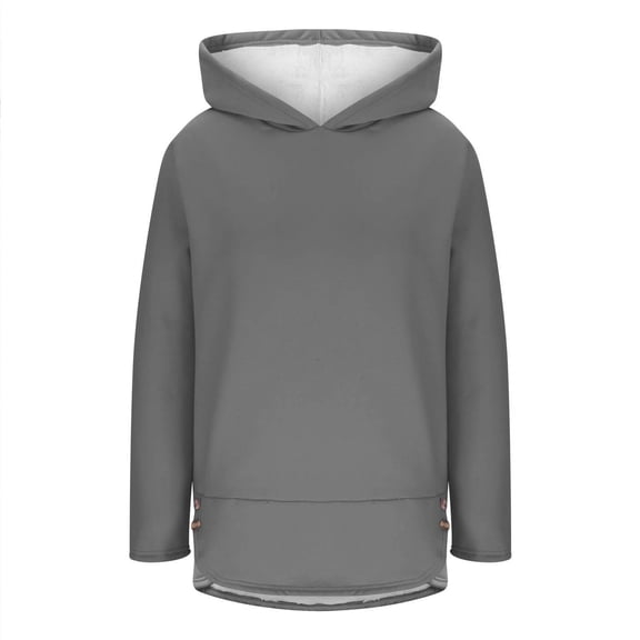 HLKJKLS Oversized Sweatshirt For Women Winter Warm Fleece Lined Hoodies Long Sleeve Fuzzy Pullover Winter Clothes Gray S-3Xl