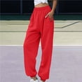 thumbnail image 1 of HLKJKLS Sweatpants Women Petite Length Athletic Joggers Drawstring Waist Pockets Casual Workout Polyester Sweatpants Red S-3Xl, 1 of 5
