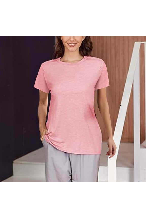 T Shirts For Women Post Shoulder Tear 3/4 Snap Button Top Chemo Port Recovery Clothing Soft Blend Red S-Xxl
