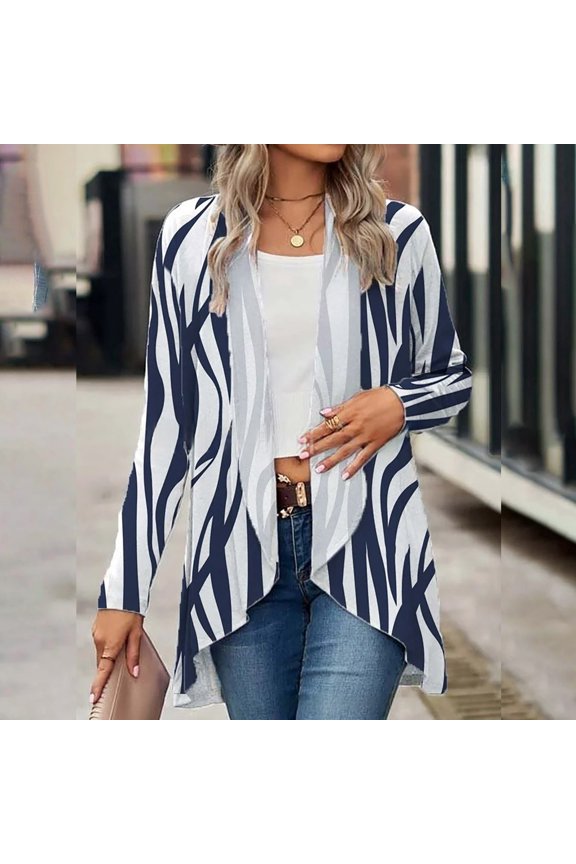 Winter Clothing For Women Lightweight Boho Floral Kimono Long Sleeve Open Front Vintage Cover Up Winter Outerwear Blue S-3Xl