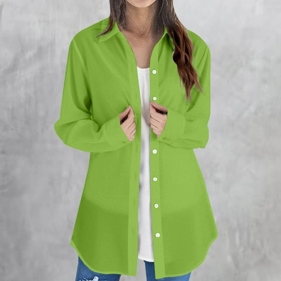 HLKJKLS Winter Clothing For Women Long Sleeve Solid Color V Neck Loose Tunic Blouse Cotton Blend Breathable Comfortable Casual Stylish Yellow S-3Xl