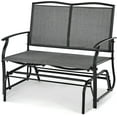 thumbnail image 1 of HLL 2-Person Patio Glider Bench, Outdoor Rocker Glider Loveseat Chair W/Heavy-Duty Steel Frame, Breathable Seat Fabric, Rocking Lounge Chair for Poolside, Garden, Backyard (Grey), 1 of 18