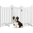thumbnail image 1 of HLL 24" H Freestanding Pet Gate for Dogs Wooden Dog Gates for Hallway, Doorway Collapsible Indoor Pet Fence with Support Feet Stair Barrier 3 Panels Fence White, 1 of 18