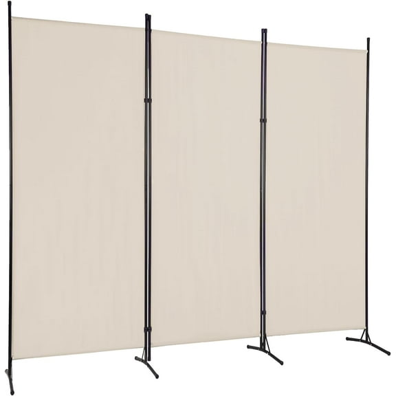 HLL 3-Panel Folding Privacy Screen, 6 Ft Portable Room Divider for Separating Spaces,102" W x 70" H Freestanding Partition Room Panel (Beige)