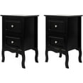 thumbnail image 1 of HLL Black Nightstand Set of 2, Nightstands with 2 Drawers, Bed Side Table/Night Stand, Small Nightstand for Bedroom, Small Spaces, College Dorm, Kids’ Room, Living Room, Wood, 16W x 12D x 24H, 1 of 9